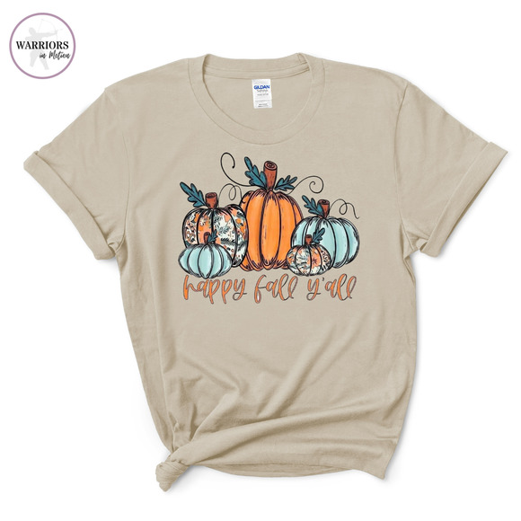 Harvest Tees, Happy Fall Ya'll, Pumpkin Tee, Harvest Shirt, Unisex Graphic Tee - Picture 2 of 4